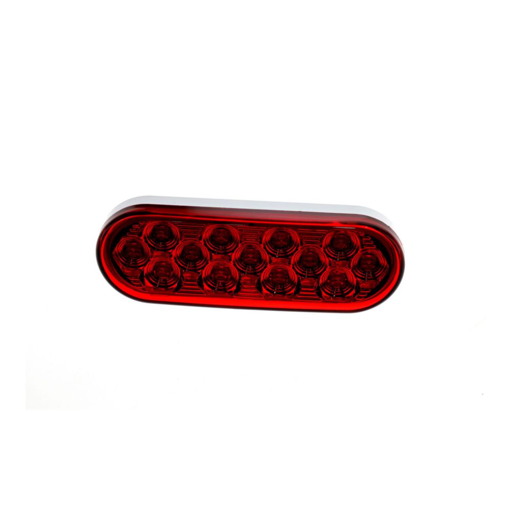 6" RED STOP, TURN TAIL OVAL