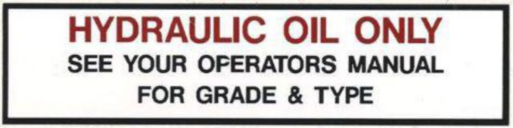 DECAL HYDRAULIC OIL
