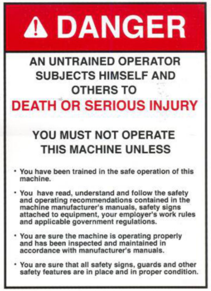 DECAL UNTRAINED OPERATOR