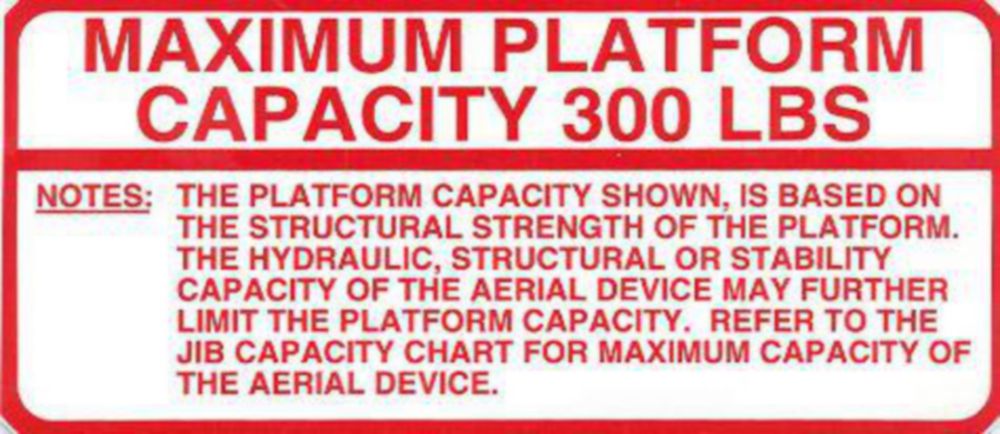 DECAL MAXIMUM PLATFORM CAPACIT