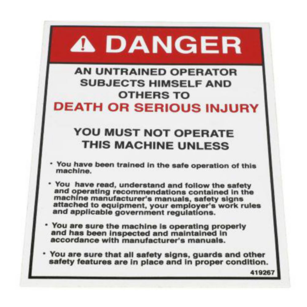 DECAL UNTRAINED OPERATOR