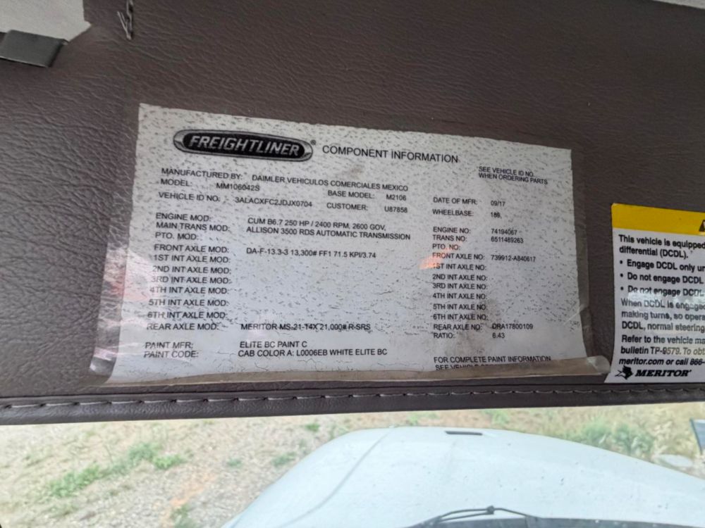2018 Freightliner M2 4x2 Terex Commander 4047 Digger Derrick Truck