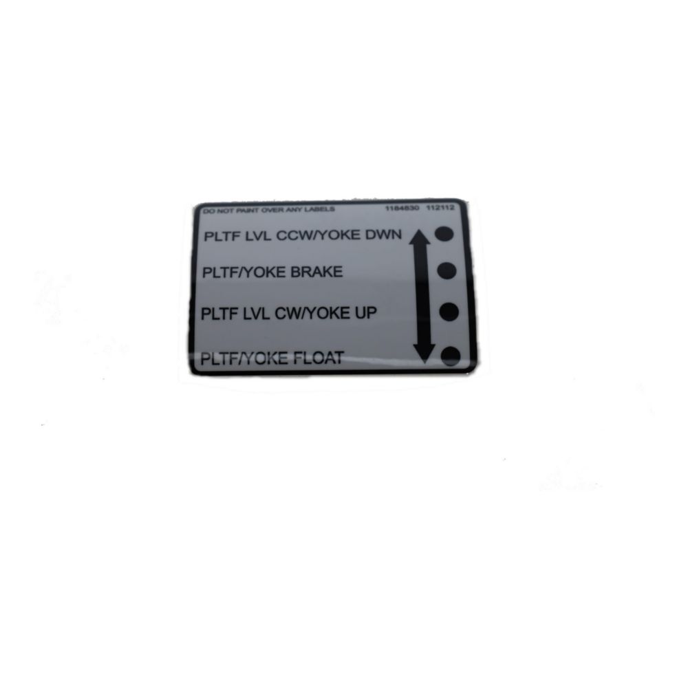 DECAL, PLTF LVL SELECTOR