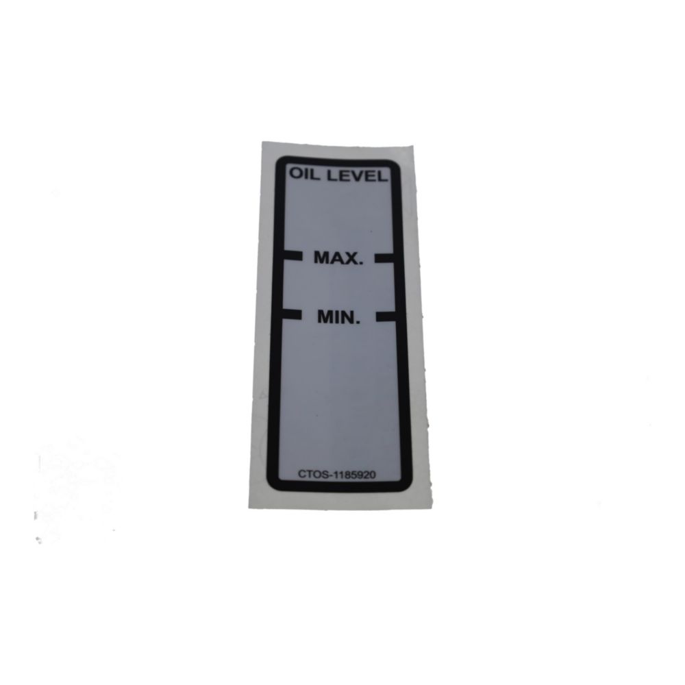 DECAL-OIL LEVEL PLATFORM
