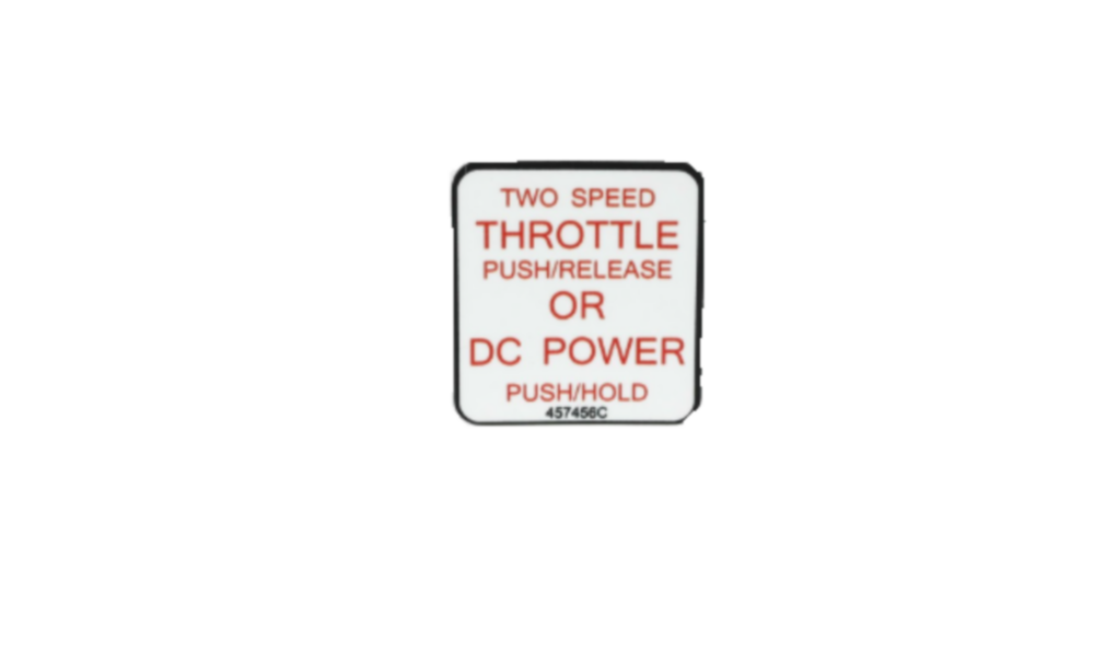 DECAL TWO SPD/DC POWER
