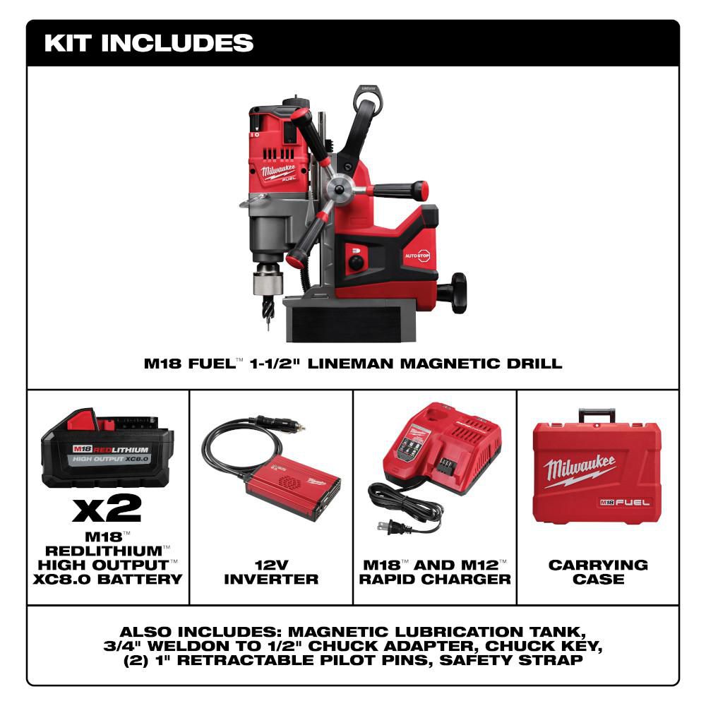 Milwaukee M18 FUEL 1-1/2" Lineman Magnetic Drill Kits
