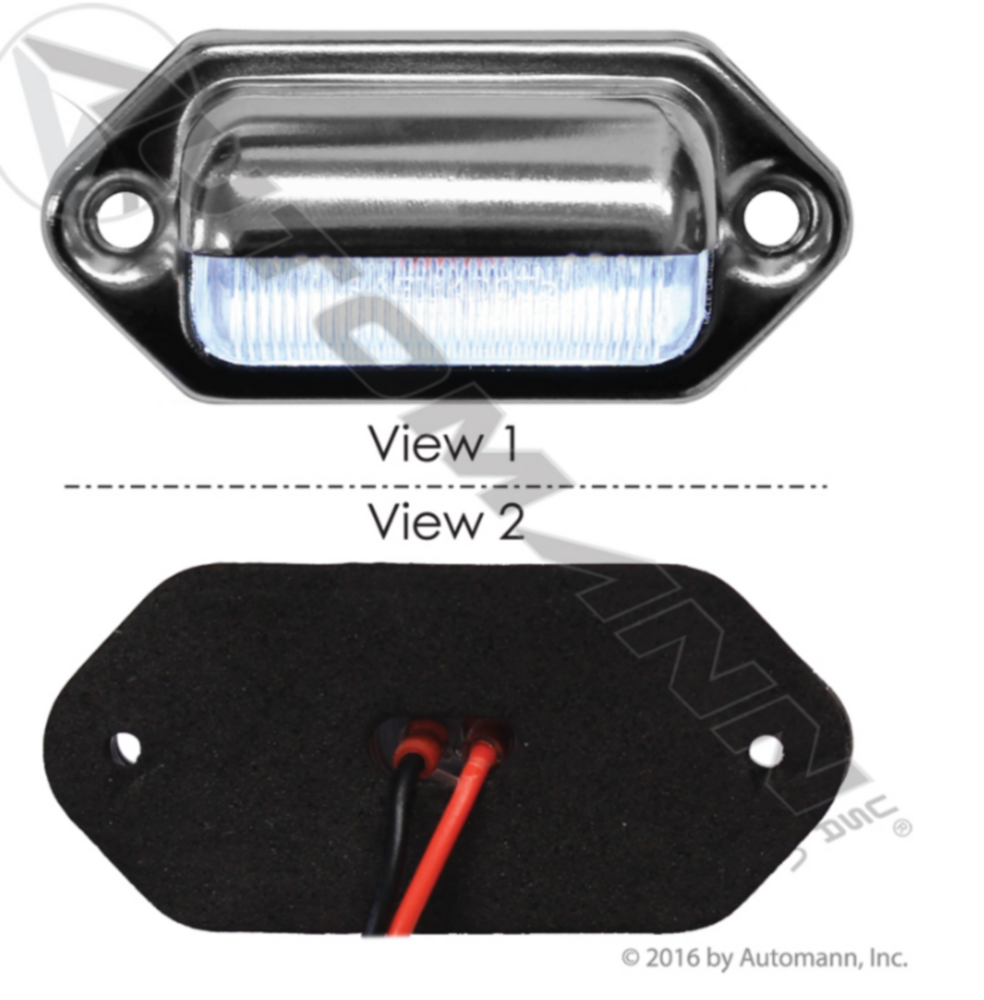 Automann License Light LED Surface Mnt Chrome Bod