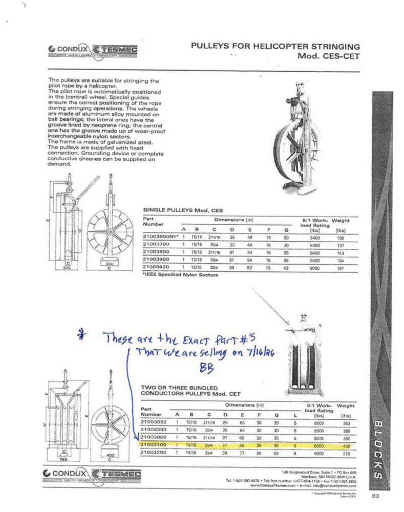 2010 Condux CES-CET 3 Bundled Helicopter Blocks