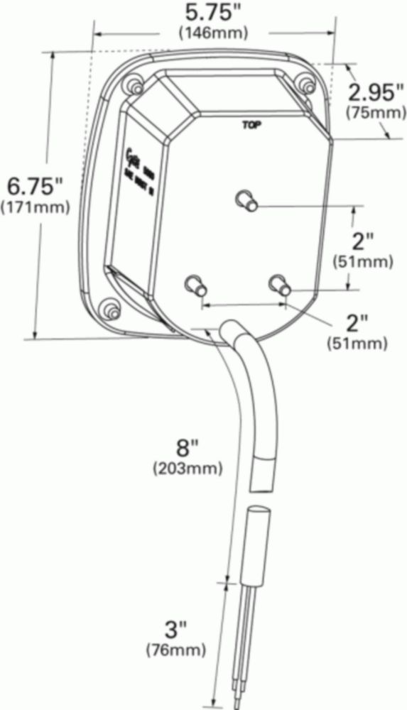 Three-Stud Peterbilt® Chevrolet® Jeep® GMC® Stop Tail Turn Light with Pigtail