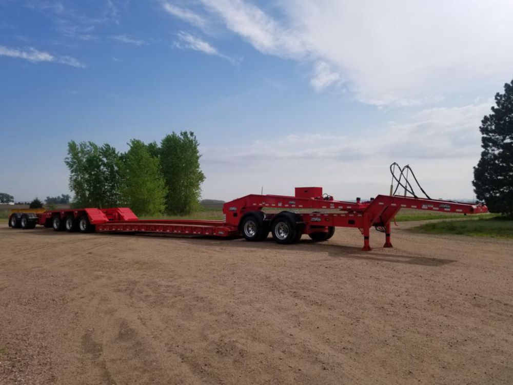 75 tons 68" x 9' 43,300 lbs Triple Axle Lowboy Trailer