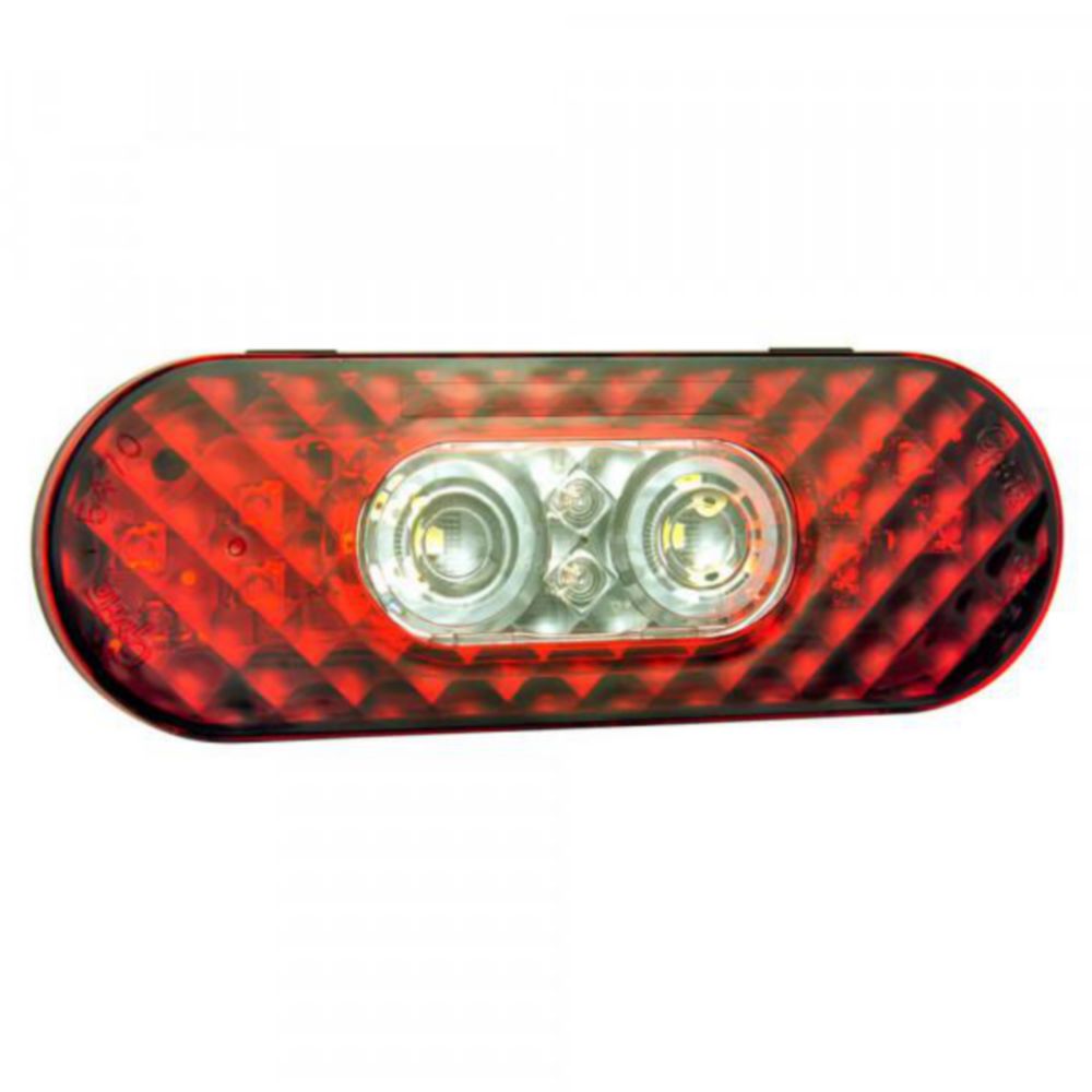 6" Oval LED Stop Tail Turn Lights with Integrated Back-up