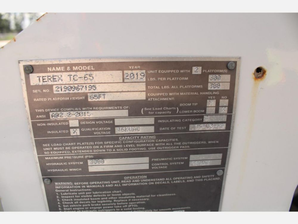 2019 Ford F-750 Crew Cab 4x2 Terex TC-65 Bucket Truck