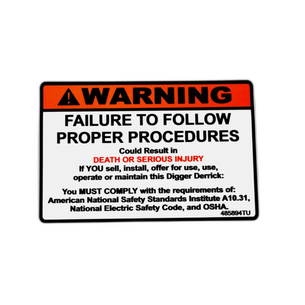 DECAL ANSI WARNING DD
