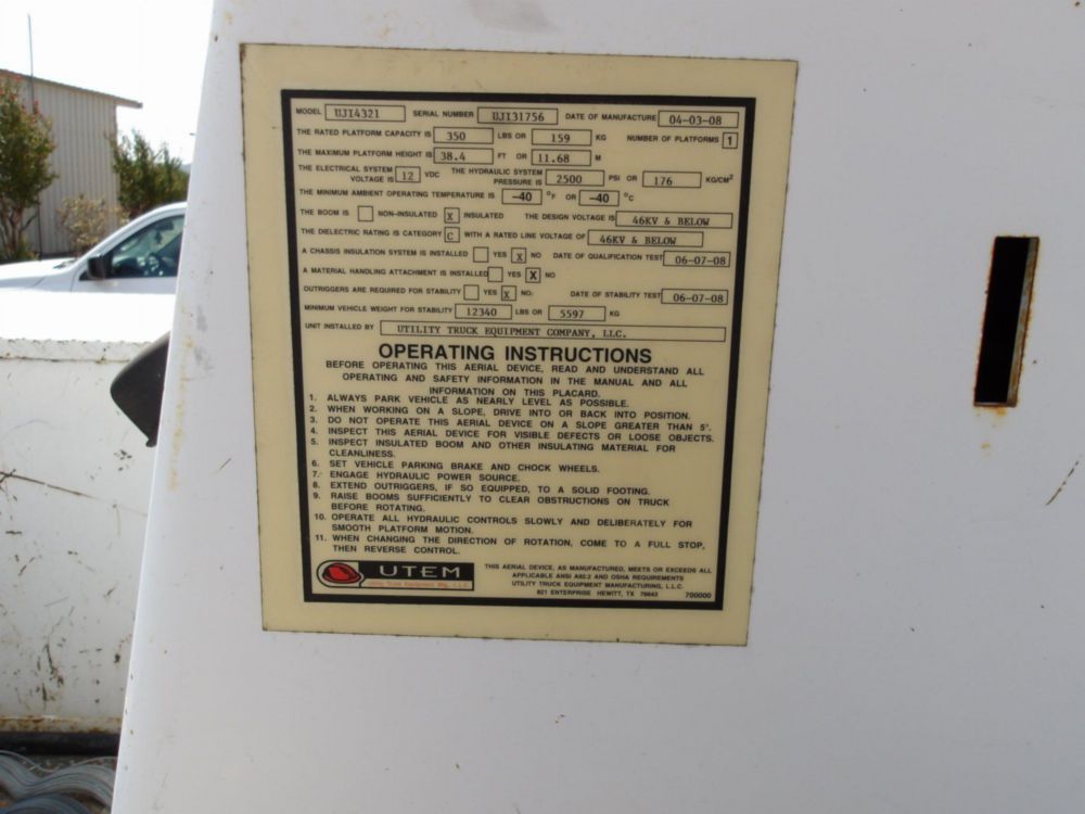 2008 Sterling 4500 UTEM Skyjacker Bucket Truck