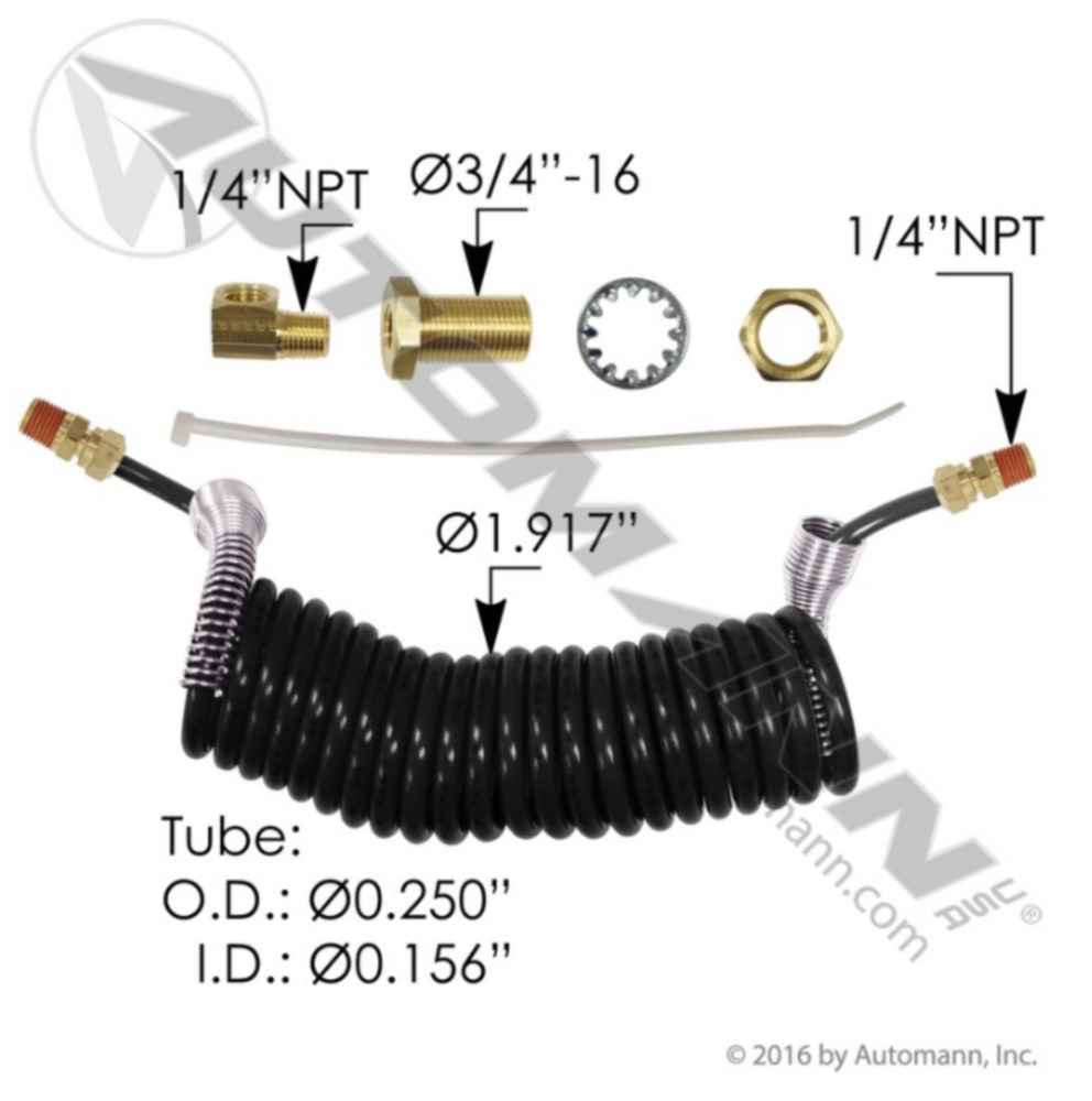 Automann Sliding Coiled Air Hose Kit