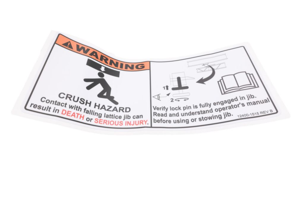 DECAL, JIB RETAINING PIN
