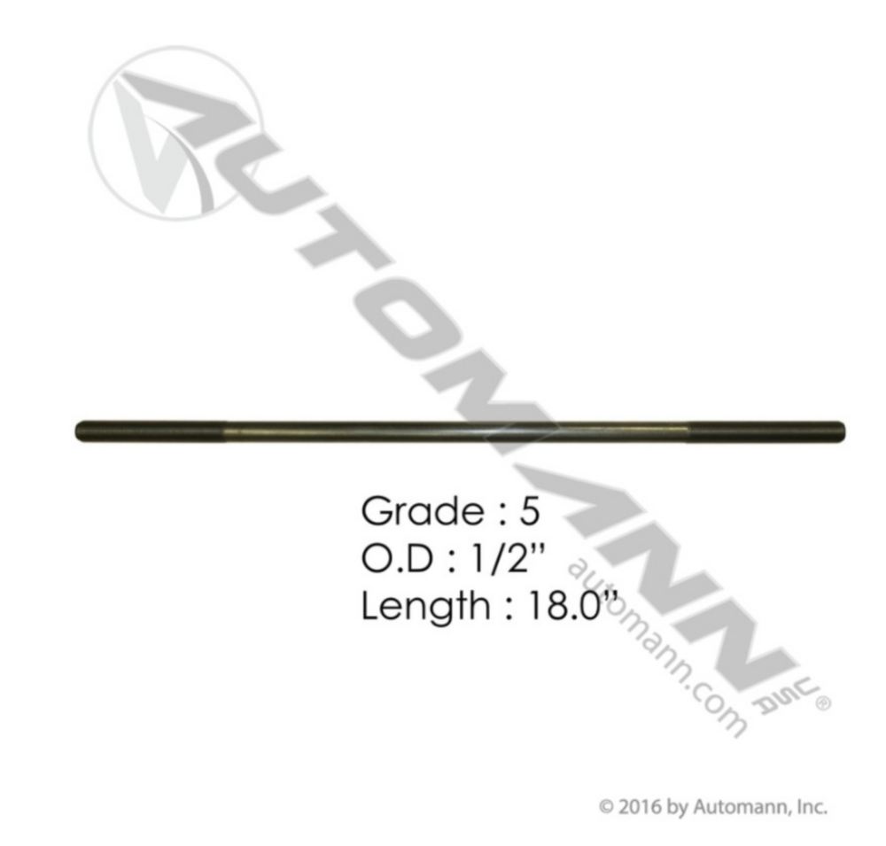 Automann 1/2in X 18in GR5 Threaded Rod