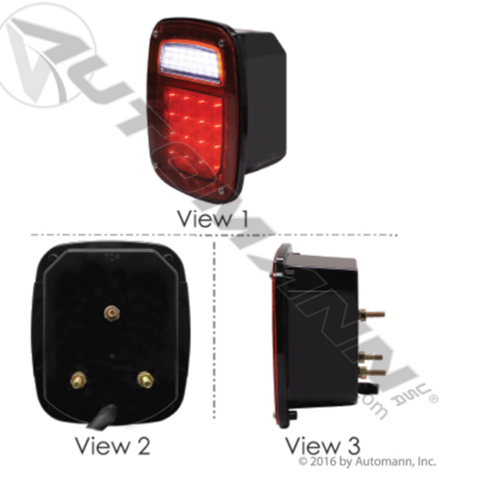 Automann S/T/T Box Light LED w/ o Side Marker Red