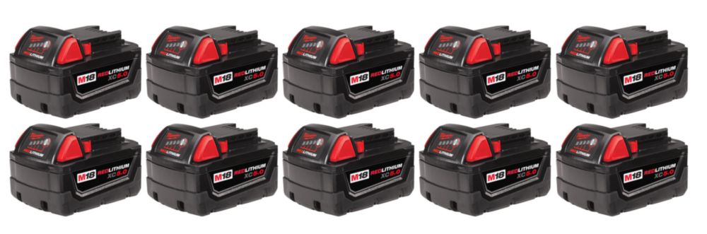 Milwaukee M18™ XC5.0 Extended Capacity Battery, 10 Pk