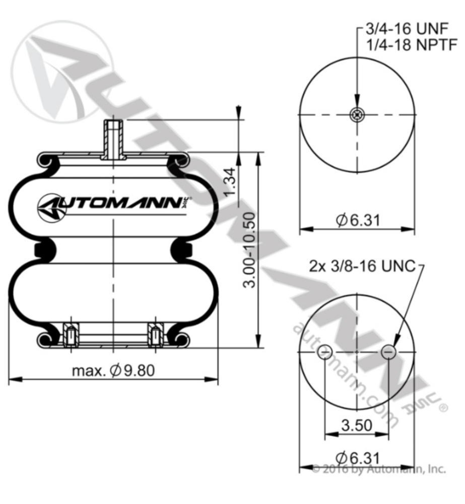 Automann Air Spring Double Convoluted