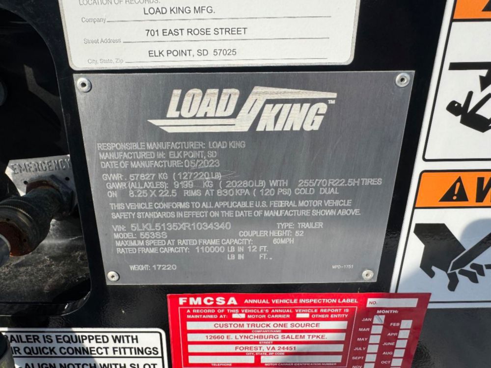 2024 Load King 553SS Beam Deck Lowboy Trailer