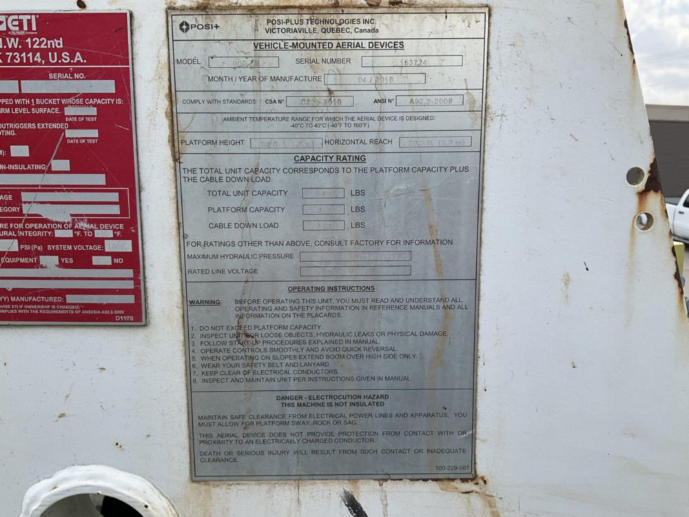 2017 Freightliner M2 4x2 "Under CDL" Posi-Plus 800-40 Bucket Truck