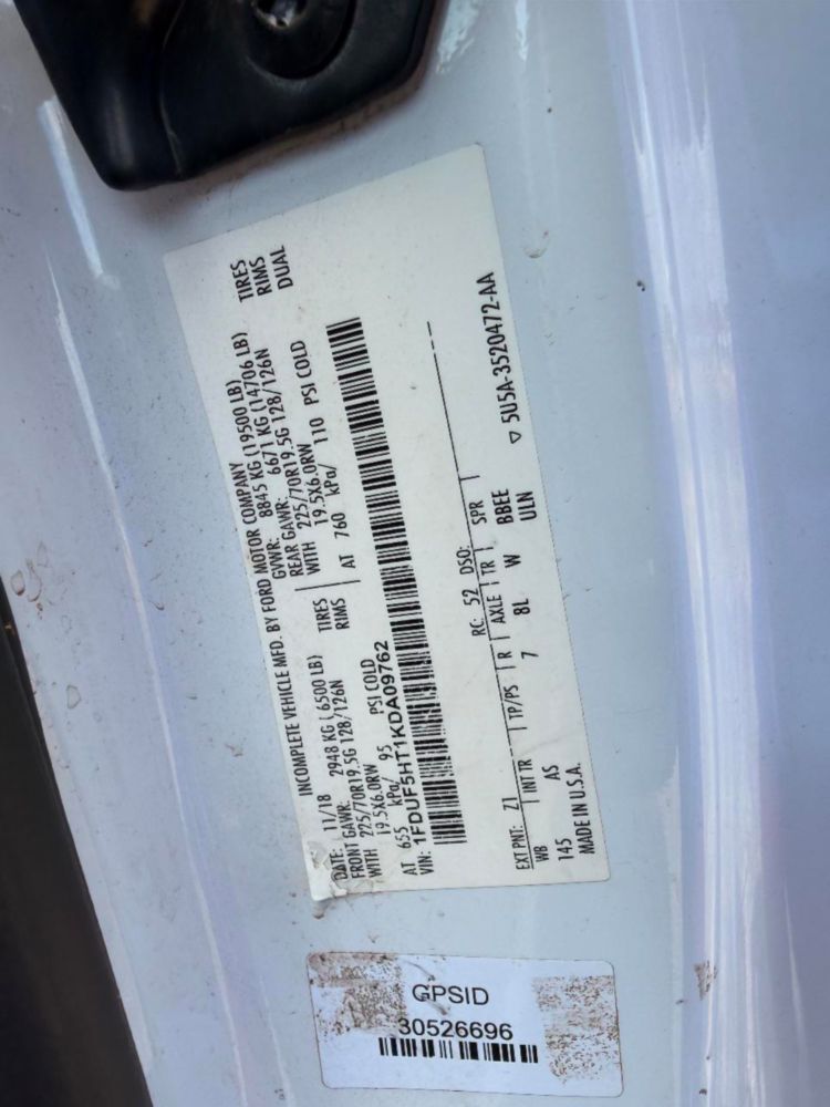 2019 Ford F-550 4x4 ETI ETC-37IH Bucket Truck