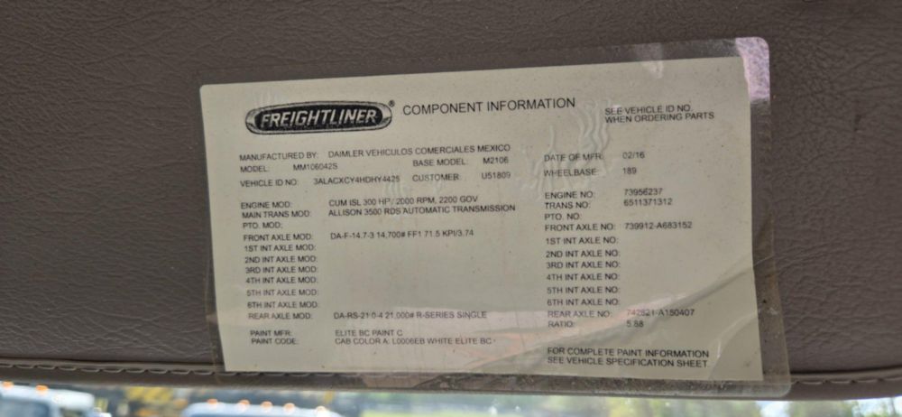 2017 Freightliner M2 4x2 Terex HRX-55 Material Handler Bucket Truck