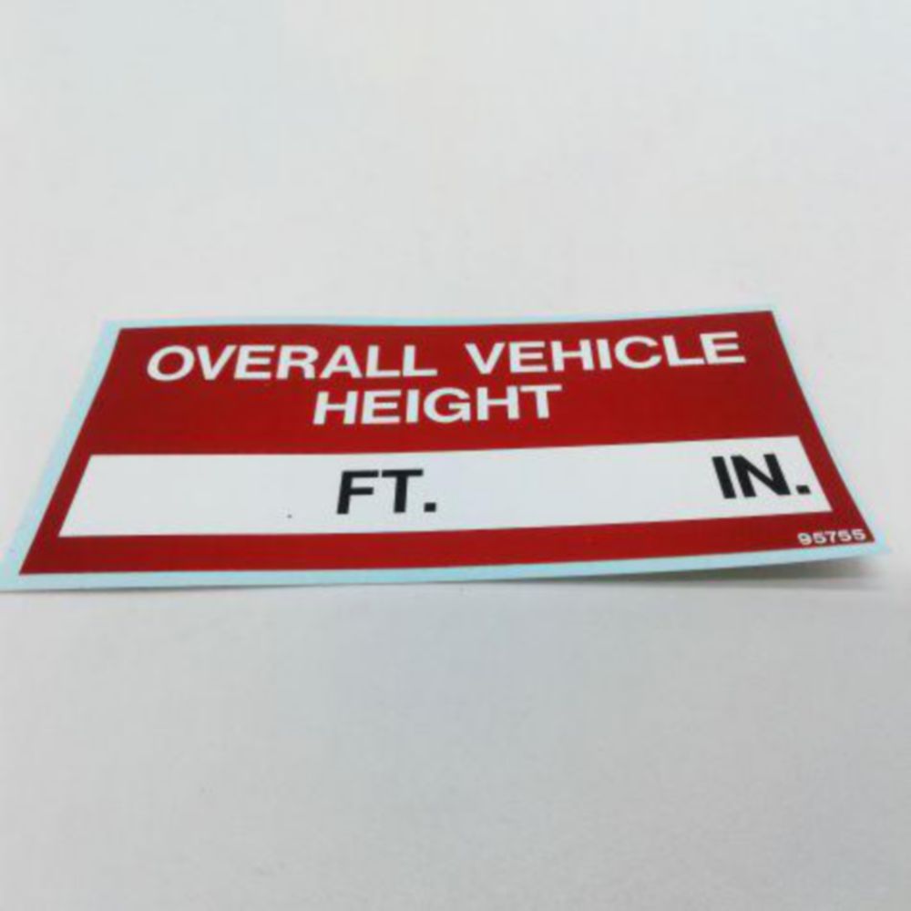 STOWED HEIGHT DECAL