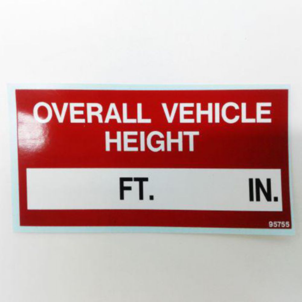 STOWED HEIGHT DECAL