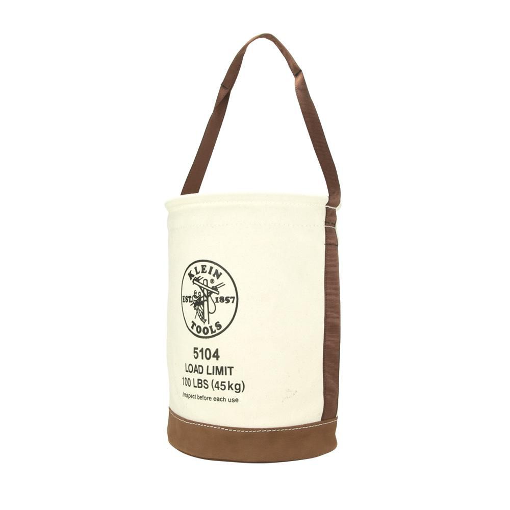 Klein Tools Canvas Bucket with Leather Bottom, 12"
