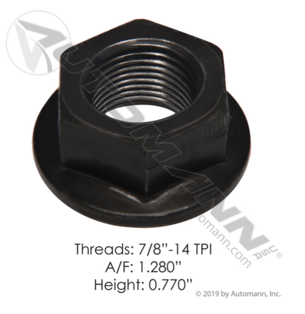 Automann Flanged Lock Nut 7/8in-14