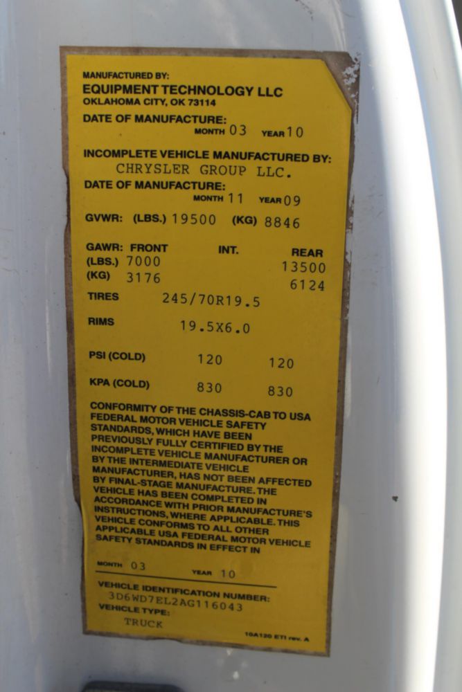 2010 Dodge 5500 4x4 ETI ETC MH-37IH Material Handler Bucket Truck