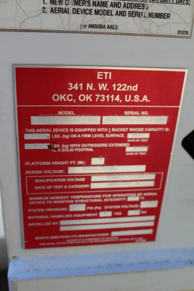 2010 Dodge 5500 4x4 ETI ETC MH-37IH Material Handler Bucket Truck