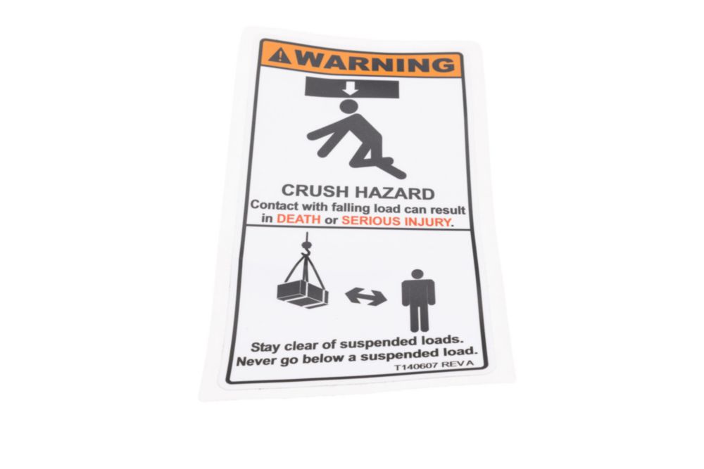 DECAL, CRUSH HAZARD, STAY CLEA