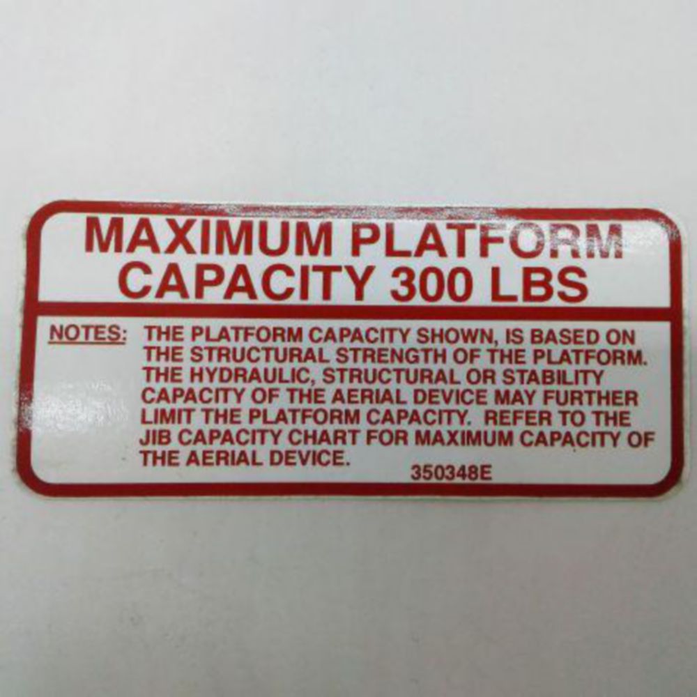 DECAL MAXIMUM PLATFORM CAPACIT