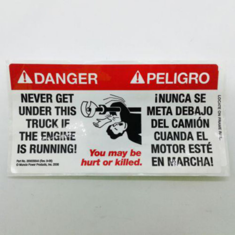 PTO WARNING DECAL