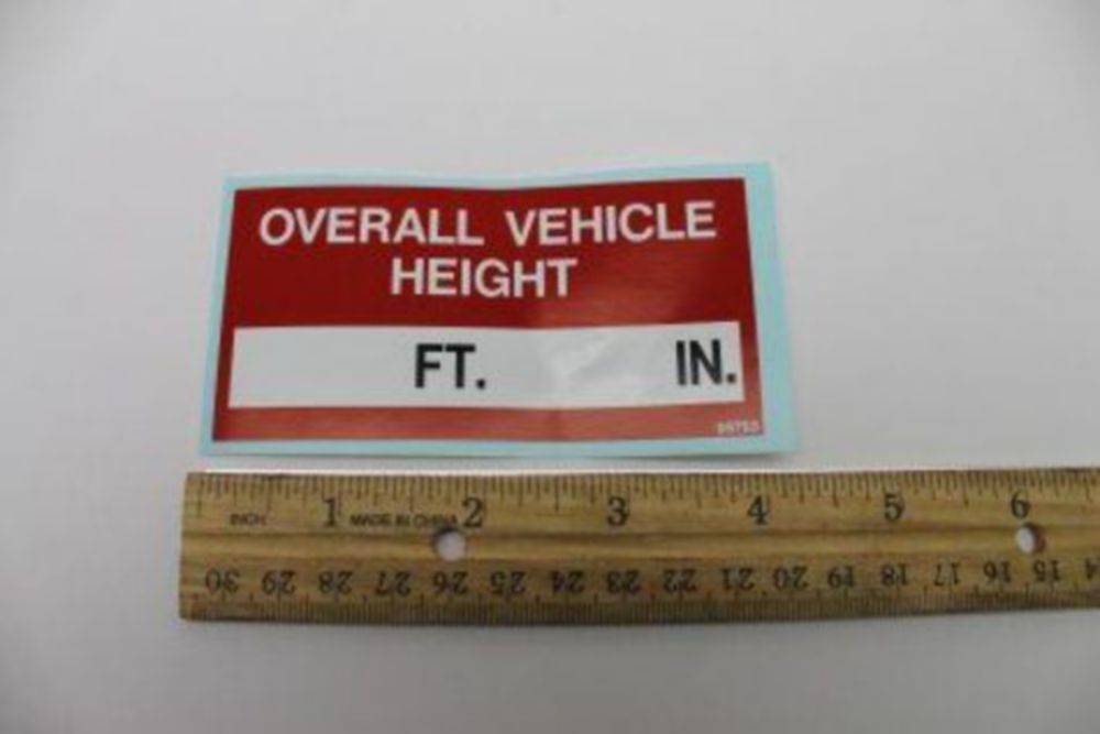 STOWED HEIGHT DECAL