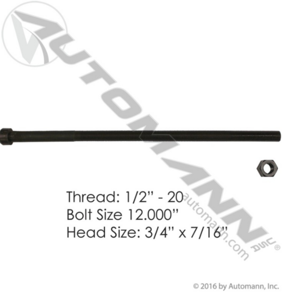 Automann Center Bolt 1/2in X 12in