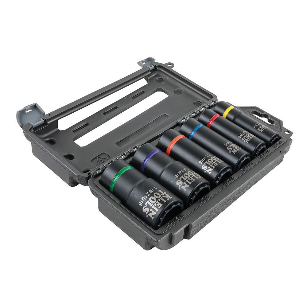 Klein Tools 2-In-1 Impact Socket Set, 12-Point, 6-Piece