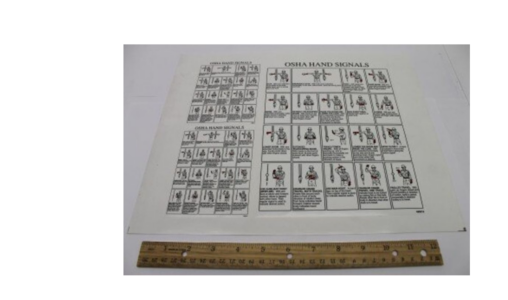 DECAL OSHA HAND SIGNAL CHART
