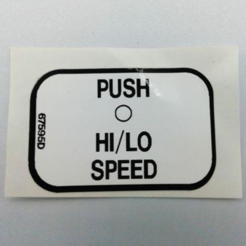 DECAL PUSH HI/LO SPEED