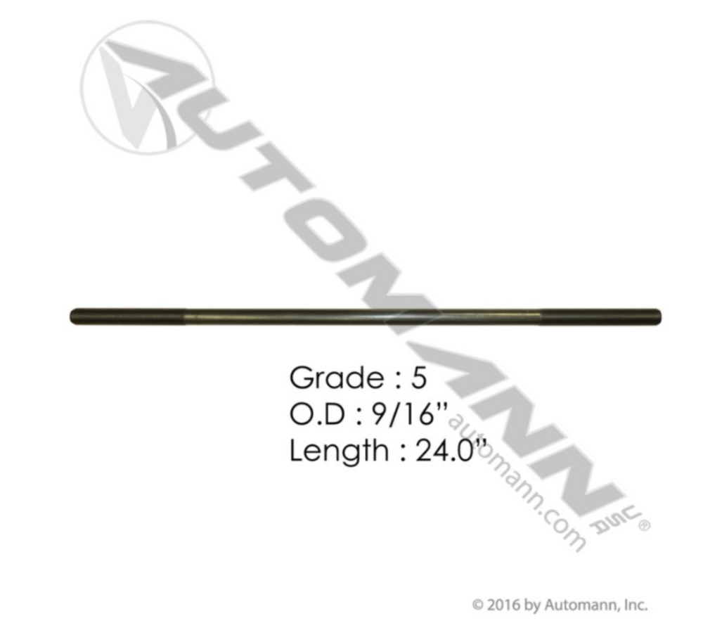 Automann 9/16in X 24in GR5 Threaded Rod