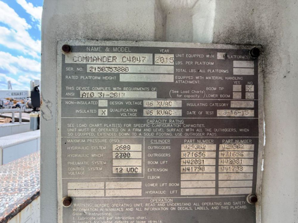 2015 Ford F-750 4x2 Terex Commander 4047 Digger Derrick Truck