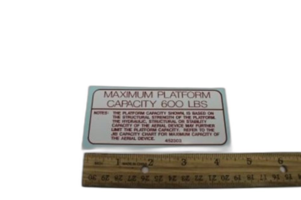 DECAL PLATFORM 600 LBS