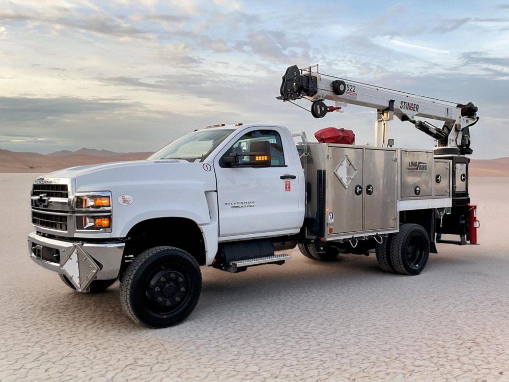 2023 Chevrolet 6500 4x4 Load King Voyager P Service Truck w/ Stinger 7522 Crane