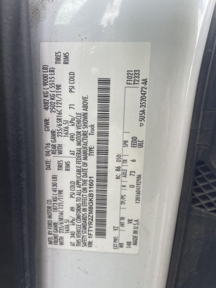 2016 Ford T-250 4x2 Transit Van