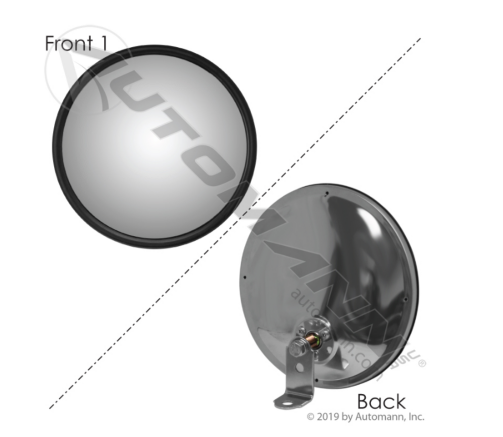 Automann Convex Mirror w/ L Bracket 7.5in Off/Stu