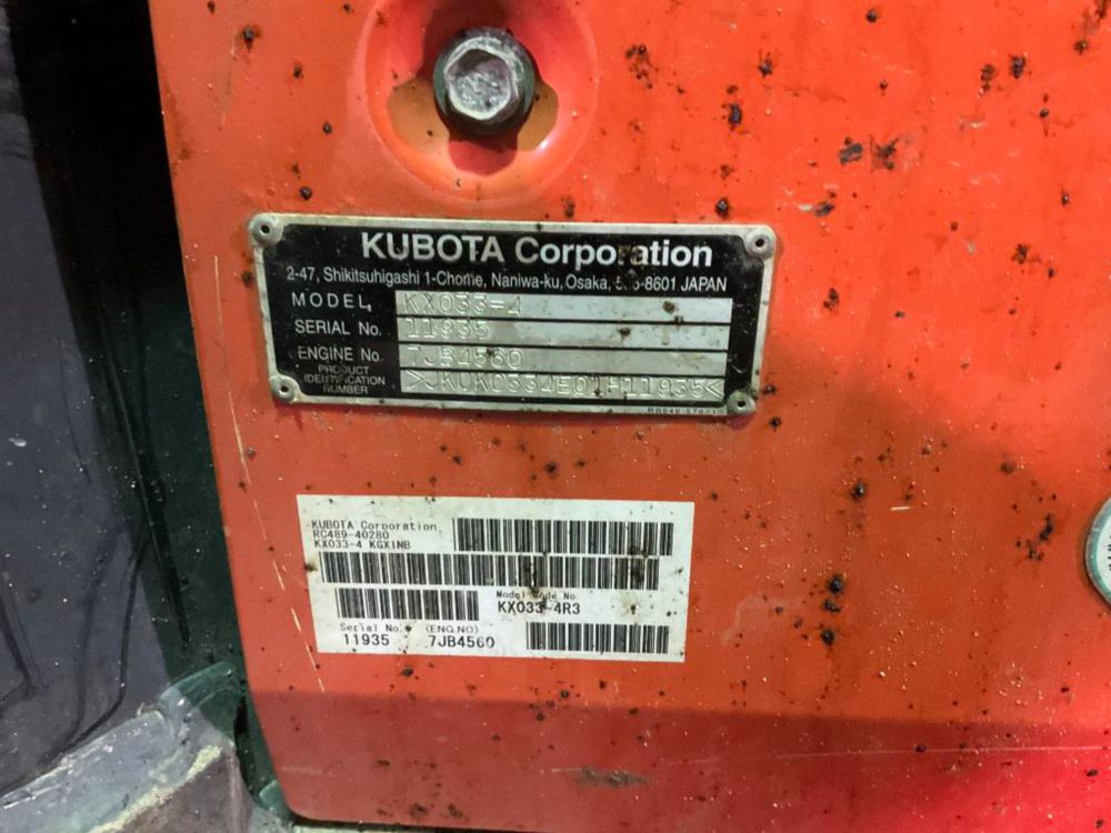2018 Kubota KX033-4 Mini Excavator