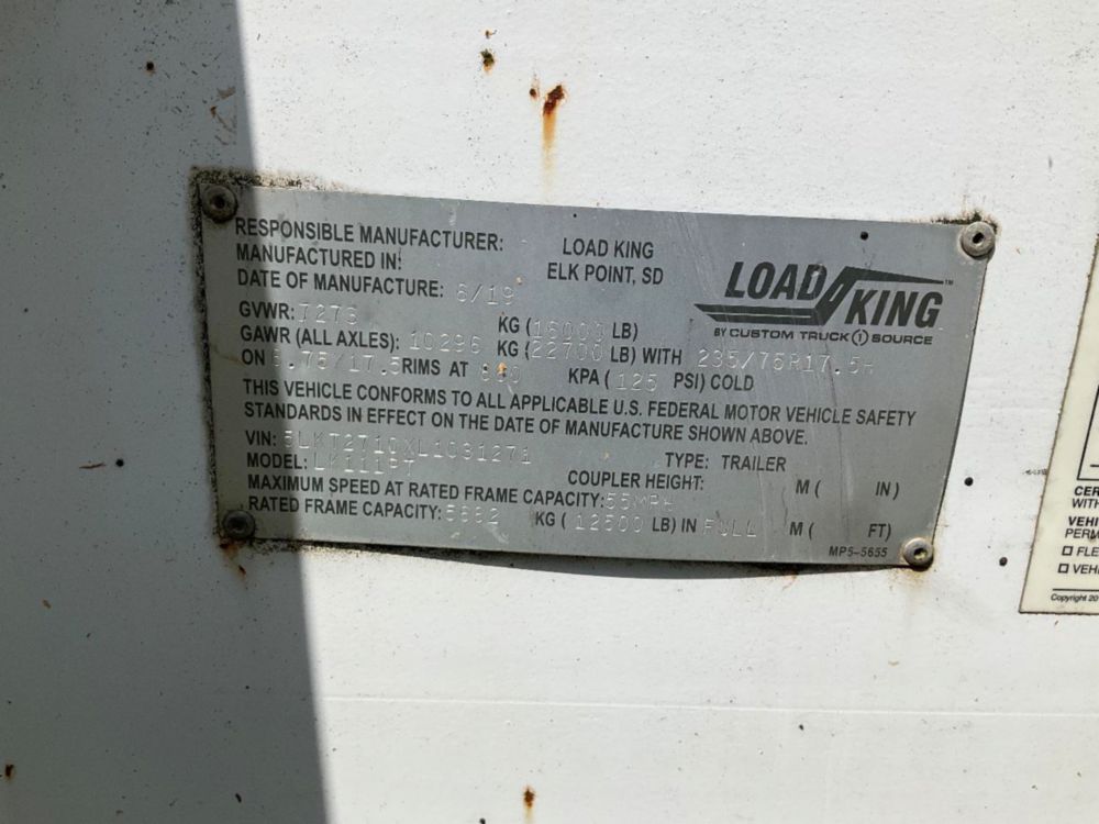 2020 Load King 111 PT Pole Trailer